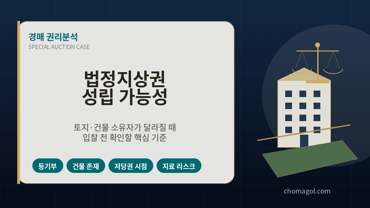법정지상권 경매물건을 분석하기 위한 토지와 건물 권리관계 체크리스트 이미지