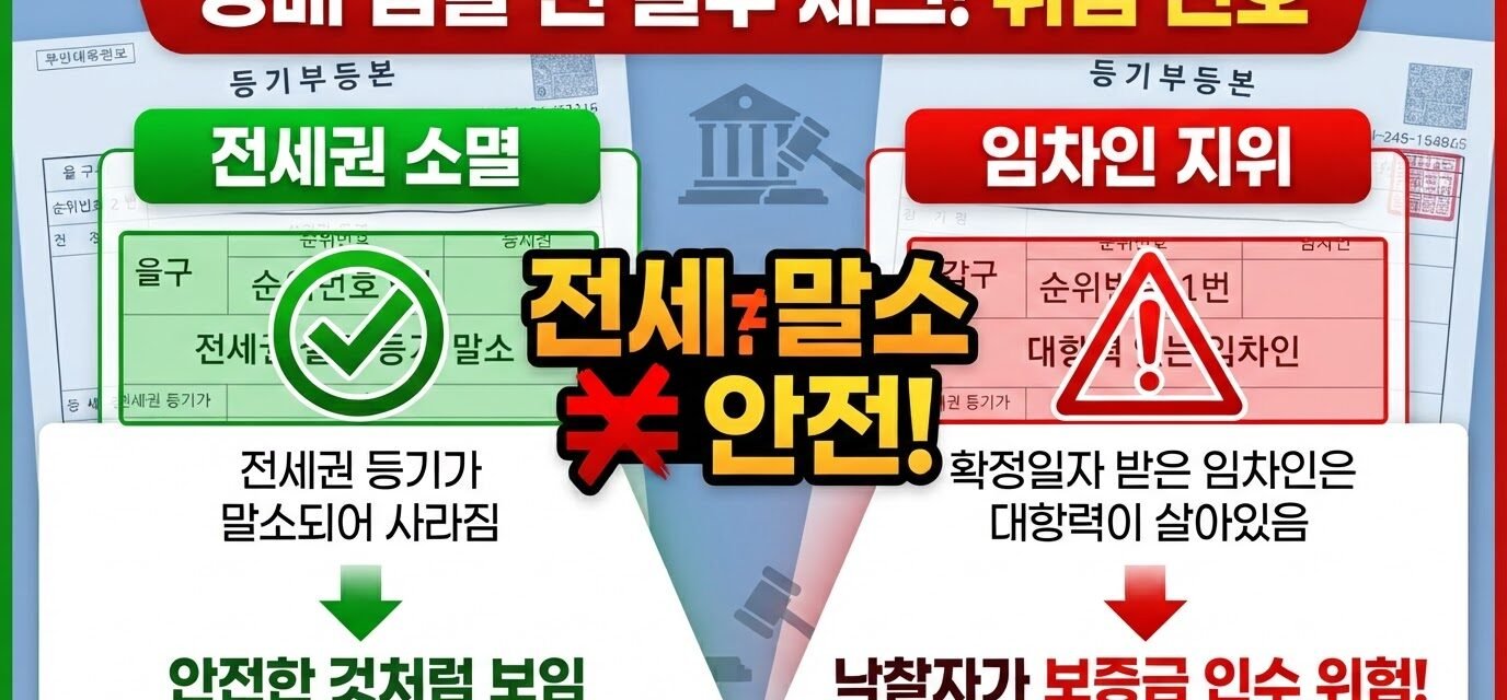 선순위 전세권 경매 낙찰 주의사항 - 전세권 소멸 후에도 임차인 지위 인수 위험 안내