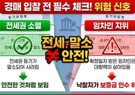 선순위 전세권 경매 낙찰 주의사항 - 전세권 소멸 후에도 임차인 지위 인수 위험 안내